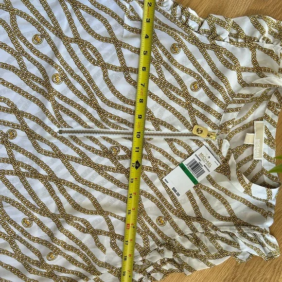 Michael Kors White and Gold Chain Print Top - Picture 5 of 5